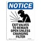 Signmission OSHA Sign, Exit Valves To Remain With Symbol, 14in X 10in Rigid Plastic, 10"W, 14" L, Portrait OS-NS-P-1014-V-12264 - alternate 1